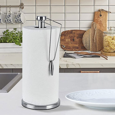 叉腰不锈钢纸巾座立式厨房餐厅