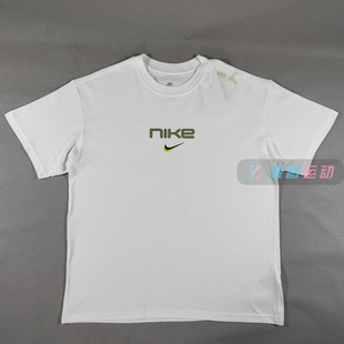 耐克Nike 男子圆领印花Logo纯棉透气运动休闲短袖T恤 FZ5416-100