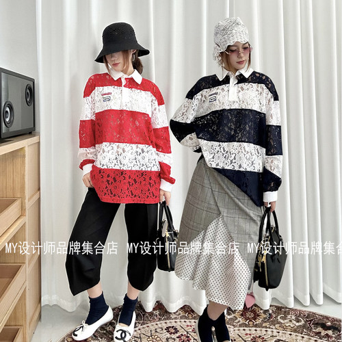 pushbutton 蕾丝拼接POLO衫 PB2610216W ——3000