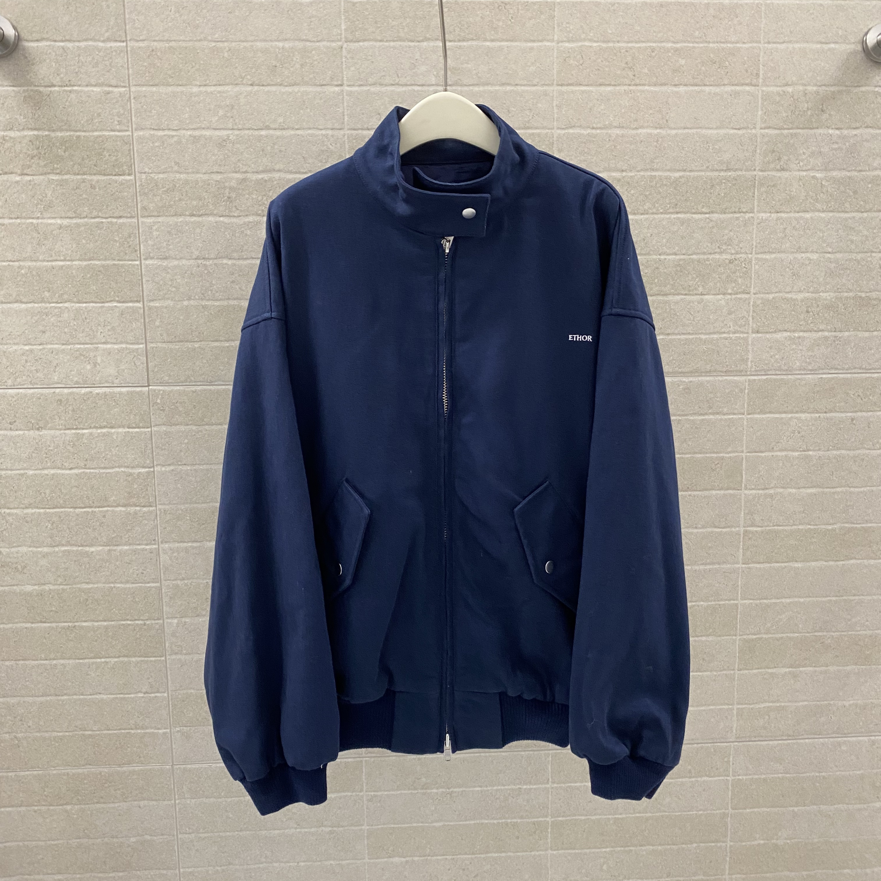 ETHOR 藏青色棉服外套25年秋冬ERFW25-269J——4380
