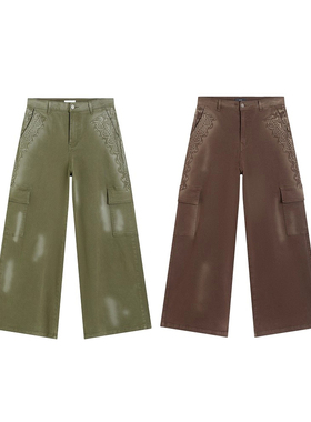 ICE  DUST 蕾丝花边脏染牛仔裤25年秋冬25FWPA32——1280