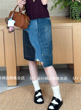 SHORT SeNTeNCe 拼接牛仔裙25年秋冬25AWSK16-BL00——2000