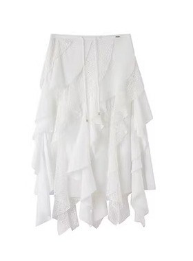 AVVENN 简约白色半裙25年秋AL71506719——2490