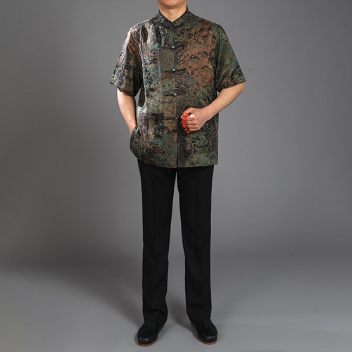 百福龙香云纱男士唐装夏装