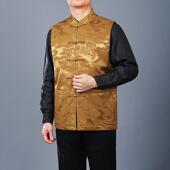 中老年中式 高档桑蚕丝中式 中国风唐装 马甲春秋新款 马甲 唐装