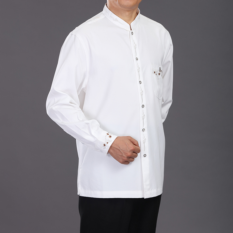 百福龙男士唐装长袖衬衫