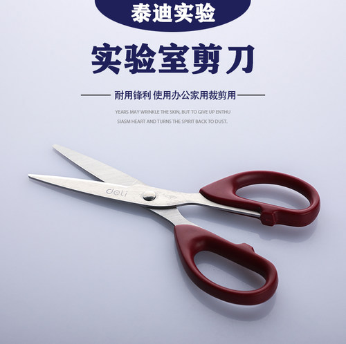 实验室剪刀 家用剪刀 得力剪刀6034 学生手工剪纸刀便捷 修剪花艺