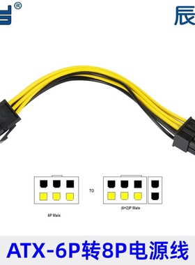 SA-140显卡6PIN转8PIN电源线供电转接线 HD5870 6870用延长线