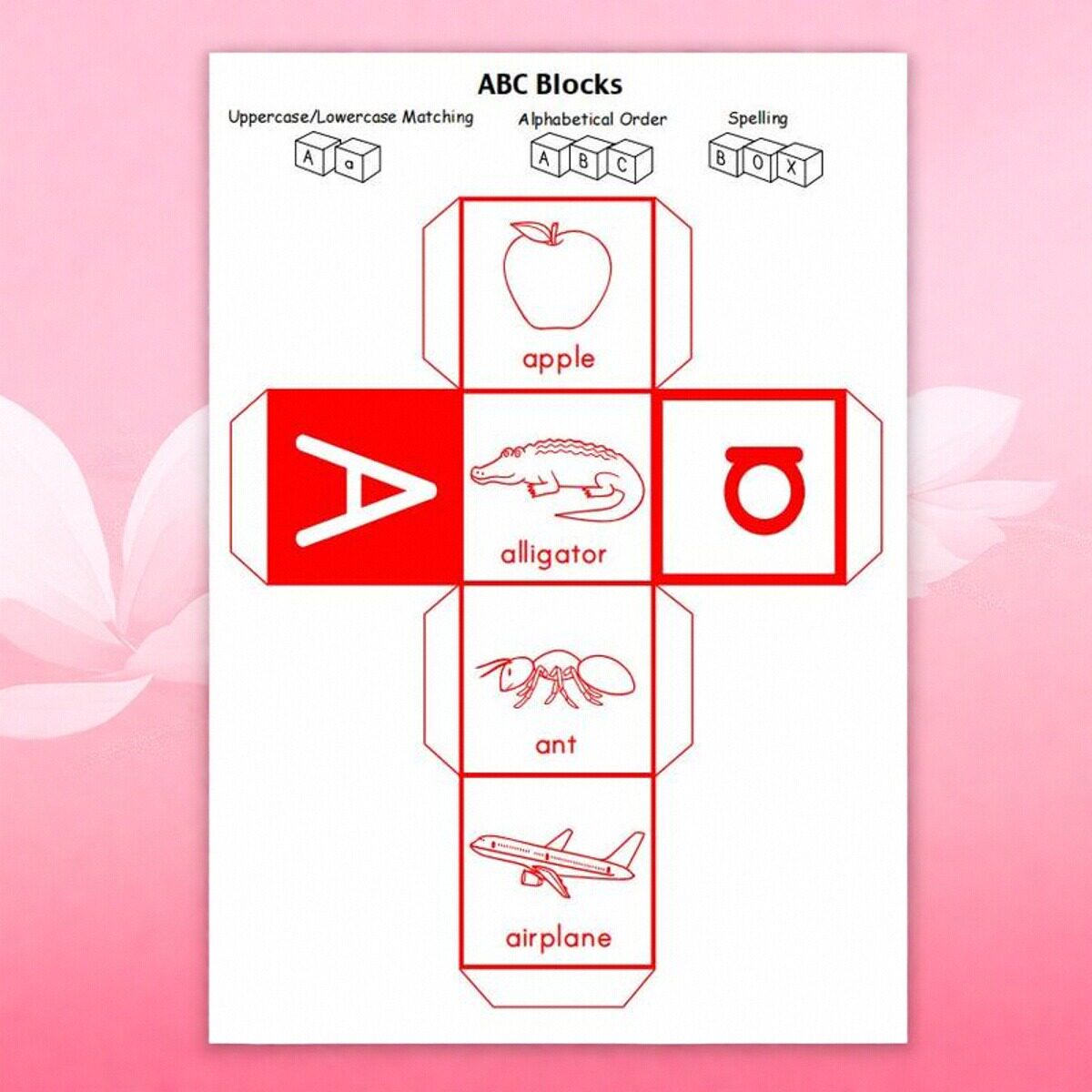 儿童早教折纸骰子英语单词卡片