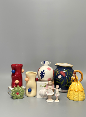 外贸孤品 ins风陶瓷花瓶 存钱罐 摆件 店铺会所家居装饰摆件