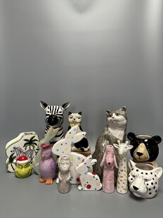 外贸孤品动物系列陶瓷花瓶 花盆 装饰摆件 店铺会所装饰摆件