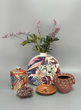 外贸出口 艺术手工陶瓷花瓶花盆 首饰盘 香薰瓶 店铺家具装饰摆件