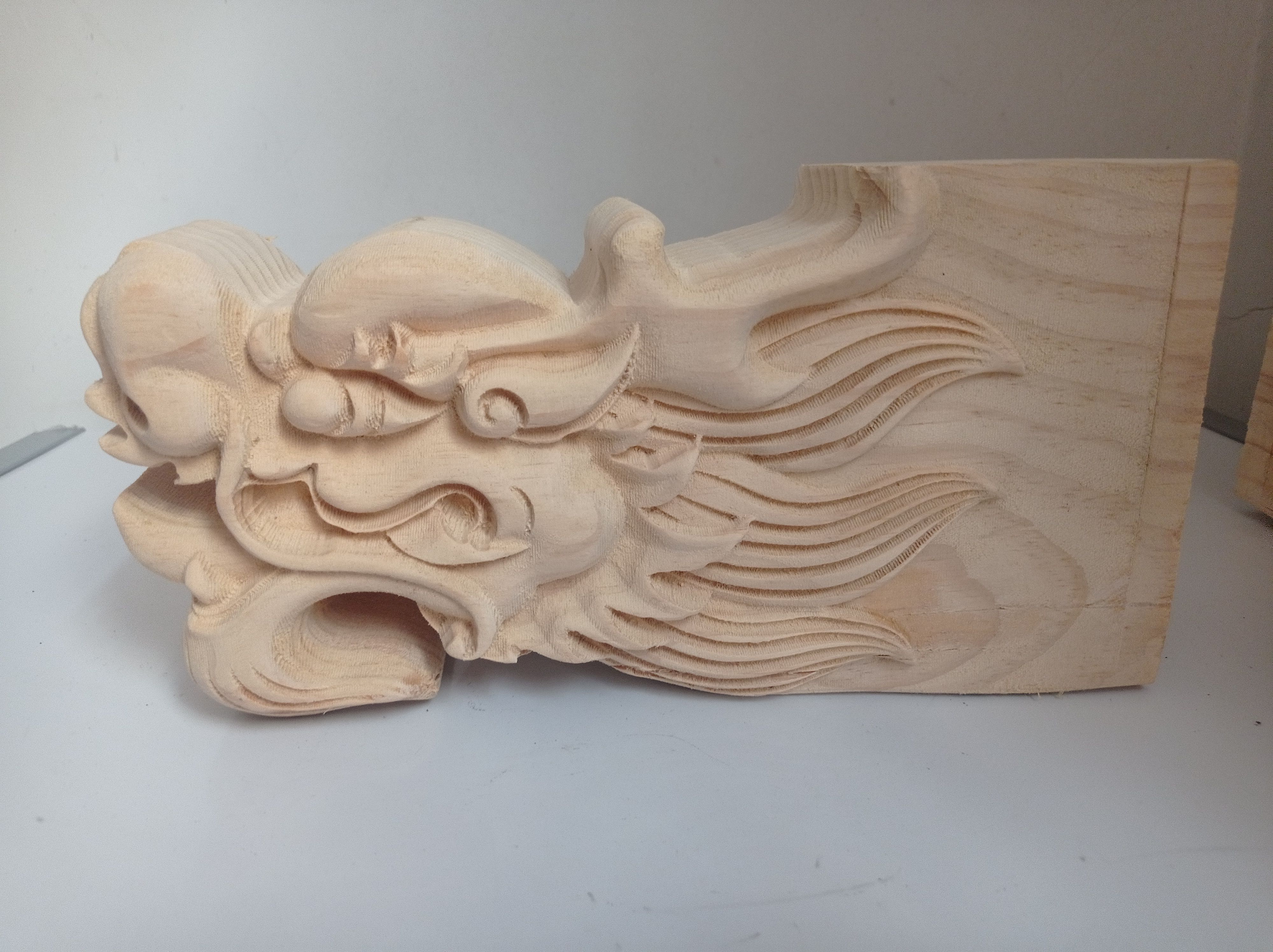 东阳木雕中式龙头明清实木浮雕手工雕立体翘头屋檐龙牛腿雀替寺庙