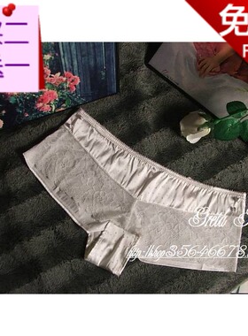 ㊣［奢华单品］白色 丝光波点与蕾丝的拼接 典雅款平角裤