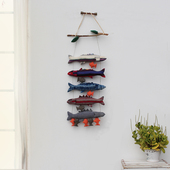 蓝言日式 手工创意鱼墙面装 饰品卧室房间壁饰客厅室内棉麻布艺壁挂