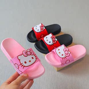 凯蒂猫儿童拖鞋家居宝宝凉拖鞋可爱卡通kitty猫女童洗澡防滑拖鞋