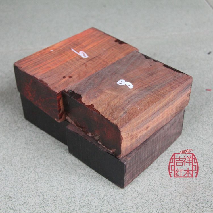大红酸枝木料弹弓料方块料 练手把件料贴片料 DIY手工红木雕刻料1
