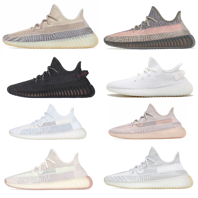 YEZI YEEZY椰子350黑白满天星天使冰蓝白冰淇淋运动跑步鞋