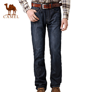 【非卖品】camel骆驼 男款时尚保暖厚绒长裤 商务休闲牛仔裤 直