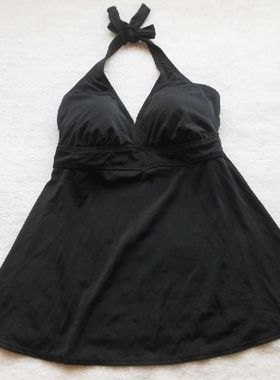 K1088欧美原单 孕婦泳衣黑色背心泳裝上衣