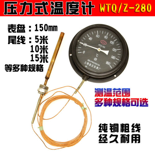 WTZ/WTQ-280压力式温度计锅炉温度计工业指针温度表带探头测温仪 - 封面