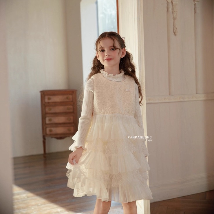 女童连衣裙秋冬新款儿童洋气亮片公主裙网纱生日礼服蓬蓬裙背心裙