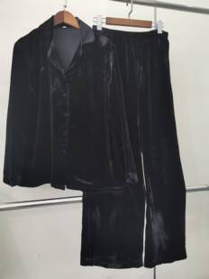 锦尚6A级重磅真丝绒睡衣桑蚕丝家居服套装秋冬款真丝绒睡衣