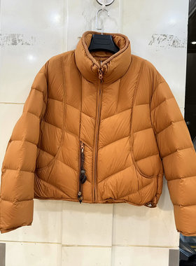 26D-Y8808 拉链吊坠拉链休闲减龄百搭短装泡芙羽绒服外套欧货冬装
