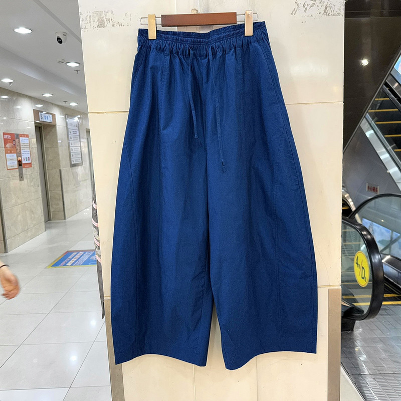 22886 欧洲站春装2026新款时尚抽绳松紧腰休闲宽松气球裤九分裤女