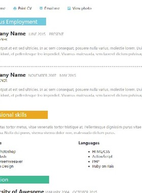 bbs266浅蓝色个人网站模板是一款简单的个人简介HTML5网站模板