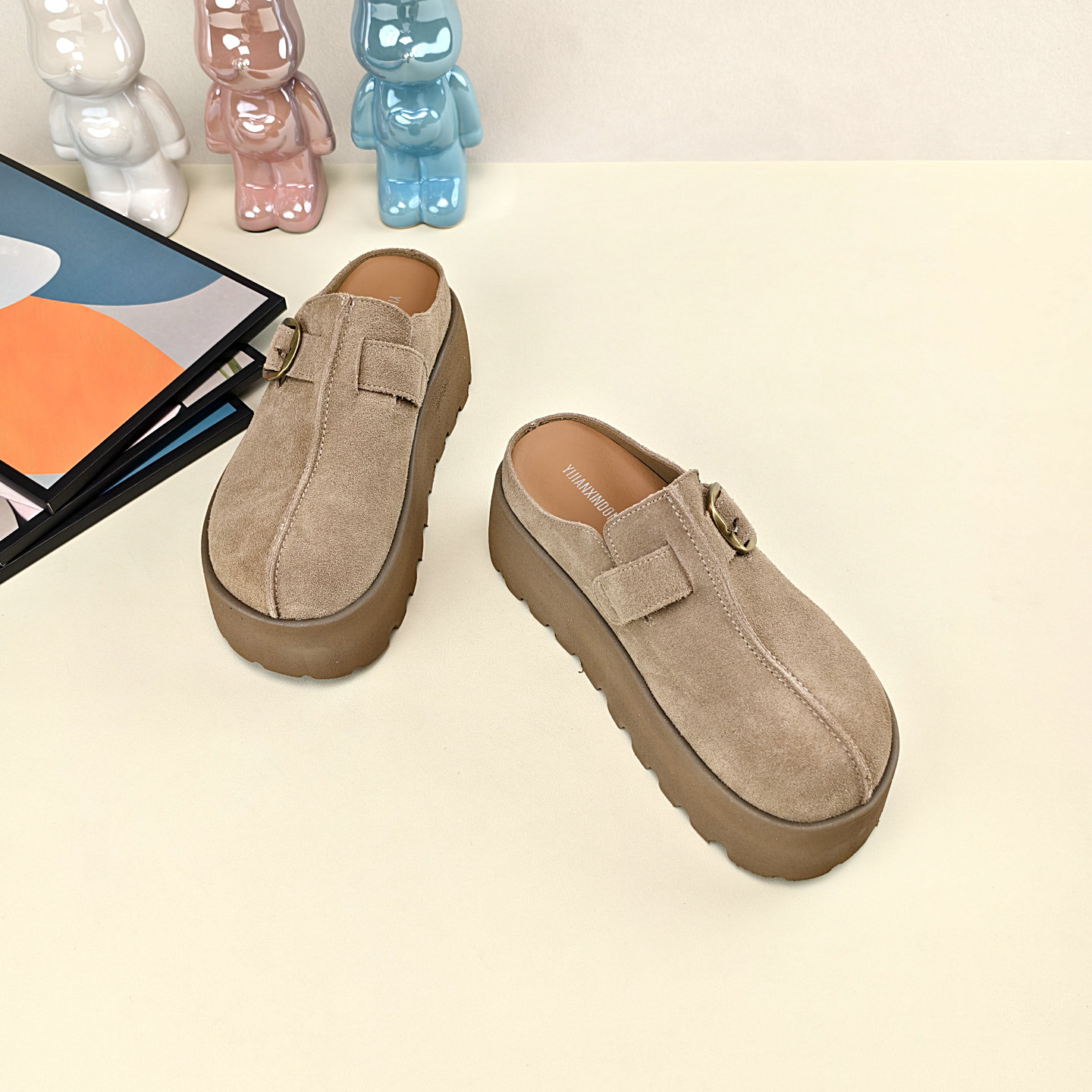 休闲包头拖女真皮春秋百搭勃肯鞋