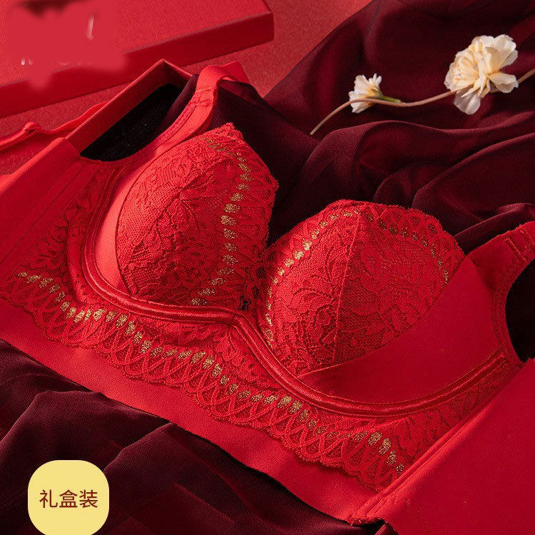大红色本命年内衣套装女小胸聚拢收副乳属兔年结婚新娘文胸罩,女士内衣/男士内衣/家居服,少女文胸,淘宝优惠券,粉丝福利购,淘宝优惠卷