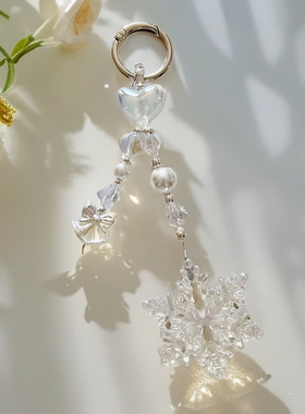 初雪 原创设计手机挂件雪花圣诞铃铛白色纯洁ccd相机挂件个性高级