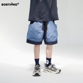 2025新款 儿童装 撞蓝色运动速干中裤 男童夏装 中大童户外吸汗短裤 子