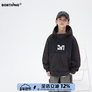 男童冬装双面奥利绒拼布卫衣连帽外套儿童加厚帅气上衣童装帽衫潮