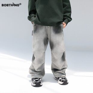 儿童个性扎染运动裤高街卫裤男童针织裤春秋季长裤潮童装直筒裤子