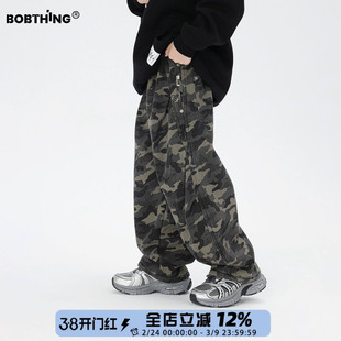 男童冬季侧打褶一体绒迷彩裤加厚工装裤儿童加绒休闲裤童装裤子潮