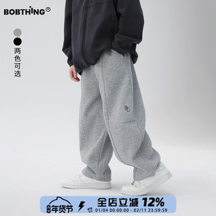 儿童简约拼接运动裤直筒卫裤休闲男童春秋长裤中大童装针织裤子潮