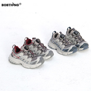 儿童冬季鞋子扭扭扣撞色二棉运动球鞋男童加绒跑鞋中大童老爹鞋潮