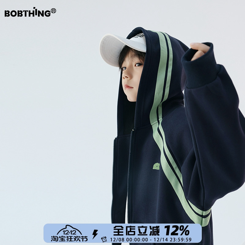 儿童一体绒卫衣男童连帽外套加厚