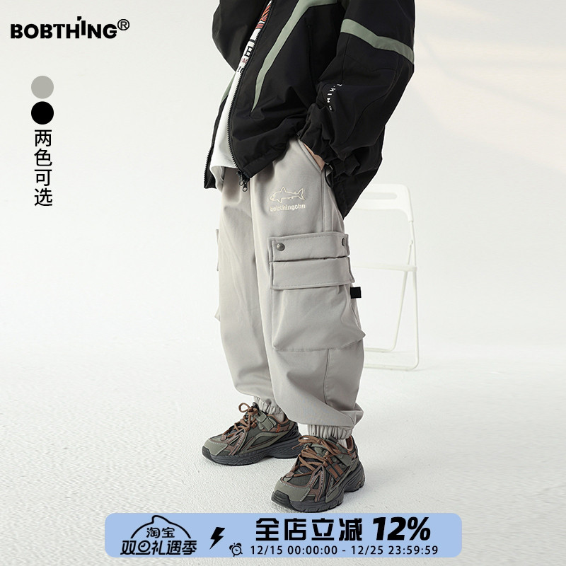 男童一体绒工装裤儿童加厚休闲裤