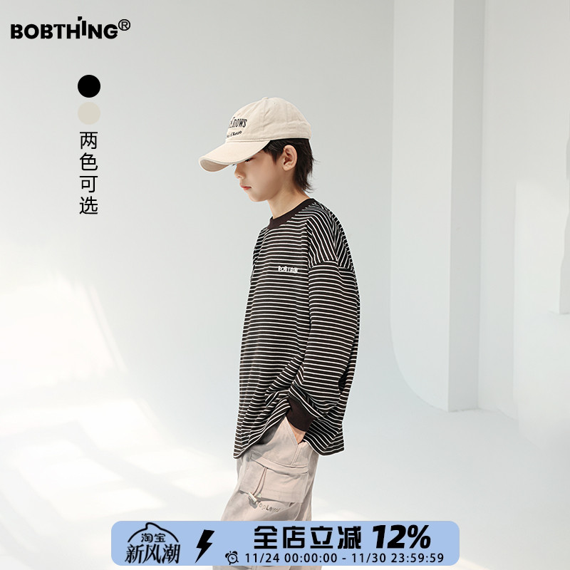 儿童德绒条纹t恤长袖加厚打底衫