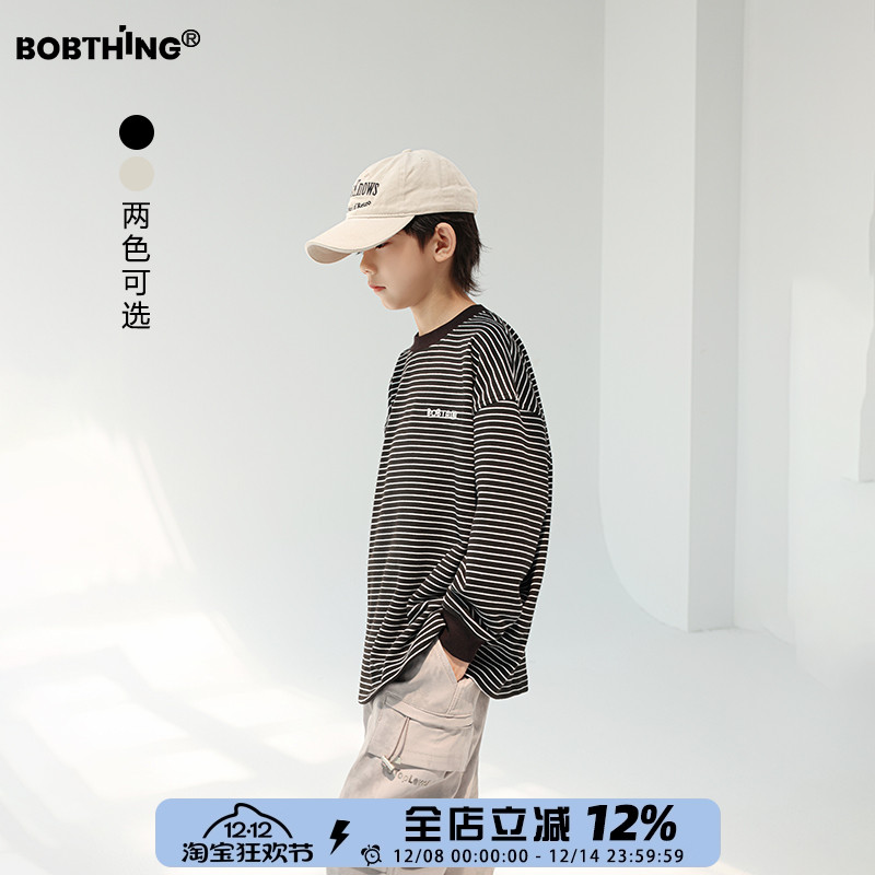 儿童德绒条纹t恤长袖加厚打底衫