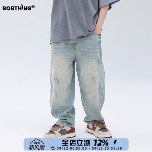 噴漆點(diǎn)輕薄牛仔長(zhǎng)褲 男童夏裝 2025新款 兒童裝 子 中大童直筒水洗褲
