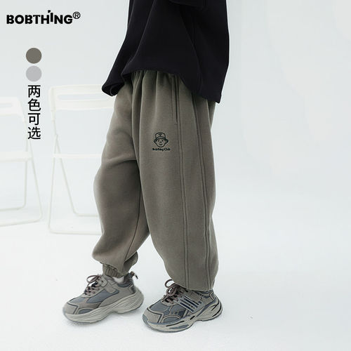 男童一体绒卫裤儿童加厚运动裤潮