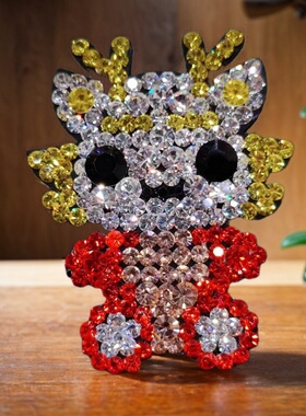 米龙原创设计龙年捷克钻满钻七彩碎发皮料刘海夹掰掰夹BB夹发饰