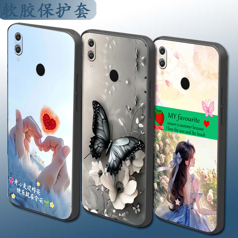 适用于红米NOTE7PRO手机壳M1901F7BE直边软壳网红手机套硅胶防摔套时尚情侣卡通保护套个性全包镜头磨砂套潮