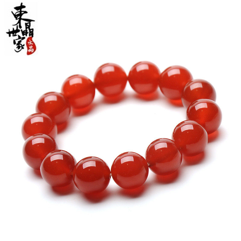 天然红玛瑙手链黄绿蓝红色手串手环饰品女男士生日圣诞节礼品包邮