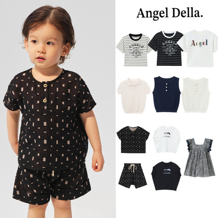 Sugarplum现货日本angel della26春夏儿童T恤背心套装连衣裙