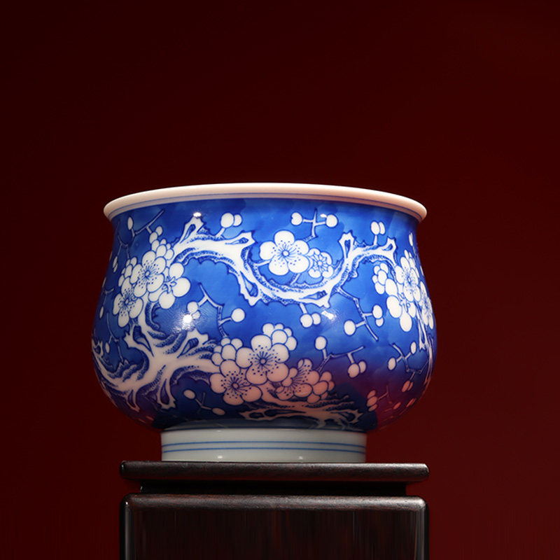 铭清堂于君窑景德镇知名品牌冰梅主人杯大炉式杯高炉珍藏天花板级